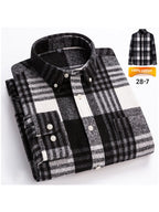 Men's Japanese Retro Plaid Shirt - Brushed Long Sleeve Collar, Single-Breasted Button Front, Brown/Black/White/Beige Tartan Pattern, Casual & Formal Wear (Spring/Fall) - Regular Fit Classic Tailored Blazer-like Coat