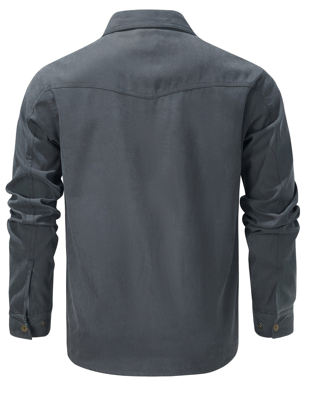 Men'S Fashion Casual Solid Color Plaid Cargo Jacket