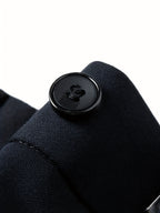 Men's Straight-Leg Dress Pants - Mid-Rise Zipper Closure Trousers, Beltless Design with Internal Adjuster, Wrinkle-Resistant Black/Charcoal Grey for Business Casual & Formal Wear, Machine Washable (No Dryer)