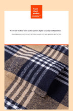 Men's Japanese Retro Plaid Shirt - Brushed Long Sleeve Collar, Single-Breasted Button Front, Brown/Black/White/Beige Tartan Pattern, Casual & Formal Wear (Spring/Fall) - Regular Fit Classic Tailored Blazer-like Coat