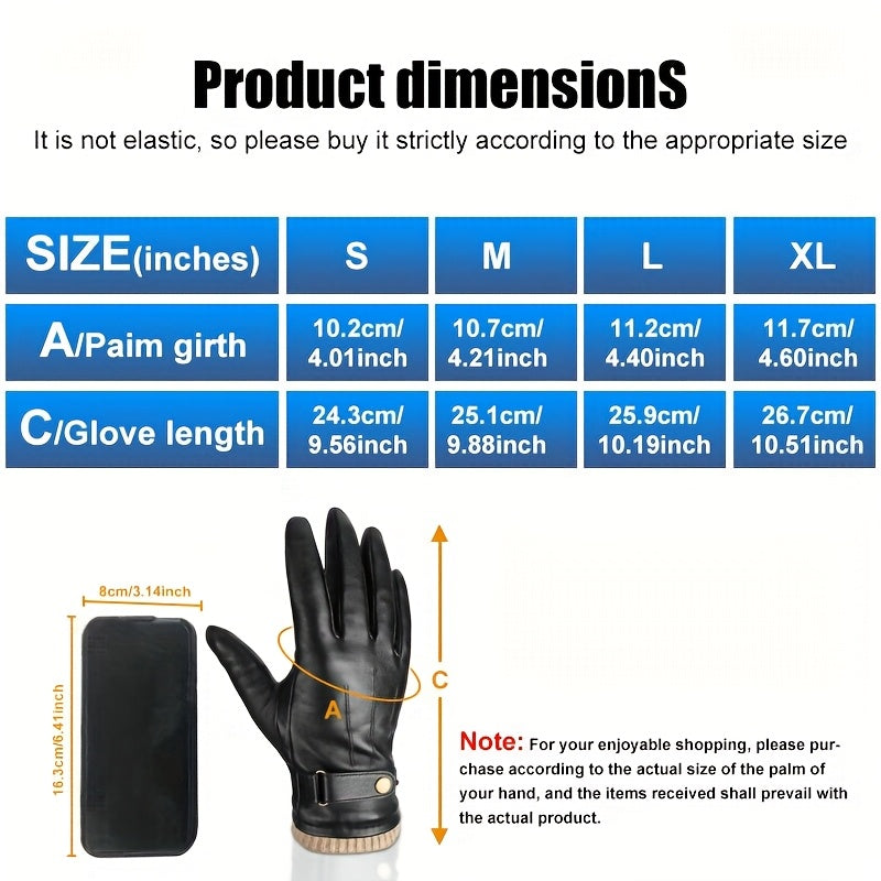 Men'S And Women Winter Warm Touch Gloves - Soft Sheepskin All-Finger Design with Adjustable Wristband, Brown Cold Weather Gloves, Durable & Comfortable for Outdoor Activities, Hand Washable - Ideal Gift for Dad Husband, Stylish Winter
