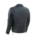 Kaan Zipper Leather Biker Jacket for Men's Black