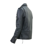 Kaan Zipper Leather Biker Jacket for Men's Black