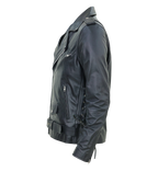 Kaan Zipper Leather Biker Jacket for Men's Black