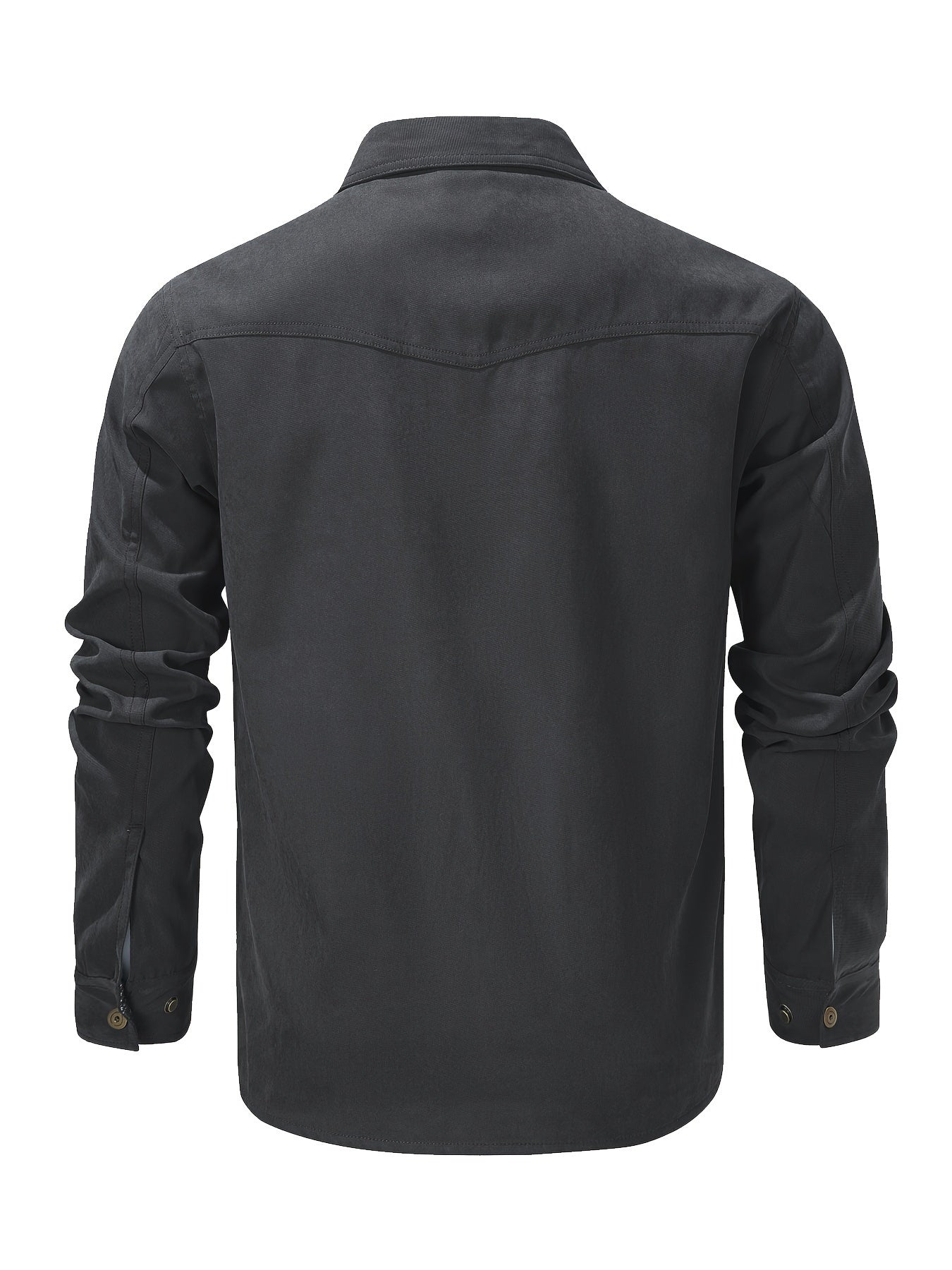 Men'S Fashion Casual Solid Color Plaid Cargo Jacket