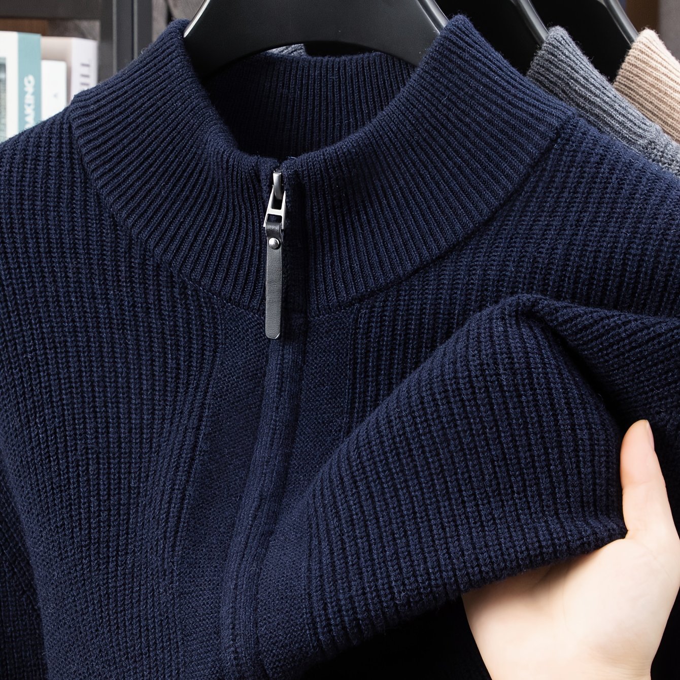 KAISER Men'S Elegant Sweater cardigan - Soft Non-Stretch Sweater with Zipper Front, Formal & Casual Office to Outdoor Sweater for Fall/Winter, Classic Sweater for Everyday & Special Occasions, Winter Wardrobe, Timeless Fashio