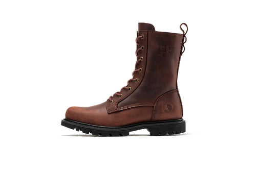 ROCKROOSTER Mantua Men's And Womens 8 inch Zip-sided Soft Toe Lug Sole Work Boots