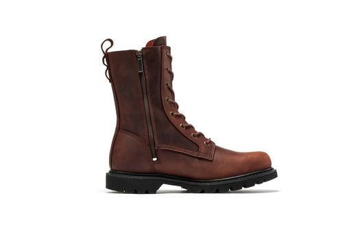 ROCKROOSTER Mantua Men's And Womens 8 inch Zip-sided Soft Toe Lug Sole Work Boots