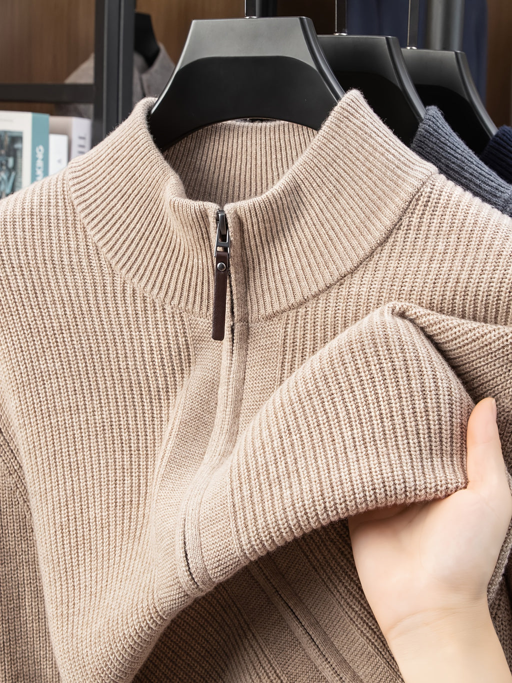 KAISER Men'S Elegant Sweater cardigan - Soft Non-Stretch Sweater with Zipper Front, Formal & Casual Office to Outdoor Sweater for Fall/Winter, Classic Sweater for Everyday & Special Occasions, Winter Wardrobe, Timeless Fashio