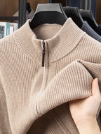 KAISER Men'S Elegant Sweater cardigan - Soft Non-Stretch Sweater with Zipper Front, Formal & Casual Office to Outdoor Sweater for Fall/Winter, Classic Sweater for Everyday & Special Occasions, Winter Wardrobe, Timeless Fashio