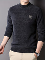 Men'S Autumn and Winter Casual Mid-Length Round Neck Knit Sweater - Semiguo