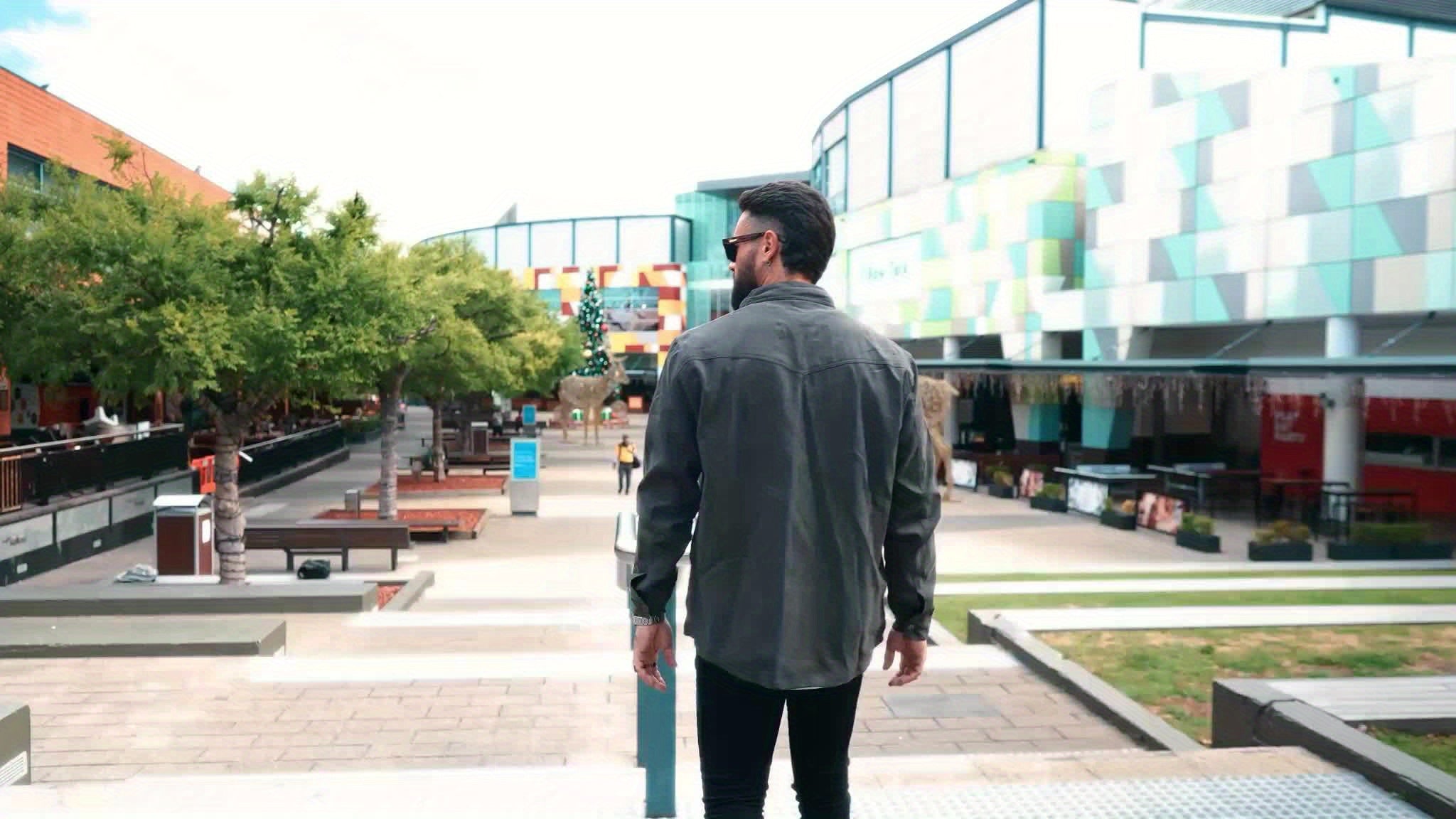 Men'S Fashion Casual Solid Color Plaid Cargo Jacket