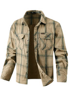 Men's & Teen ' Workwear Jacket - Heavy-Duty Moisture-Wicking Cardigan Coat with Collar & Chest Pocket, Breathable Long Sleeve Casual Outerwear for Spring/Fall (Regular Fit, Machine Washable) - Durable Workwear Style Blazer