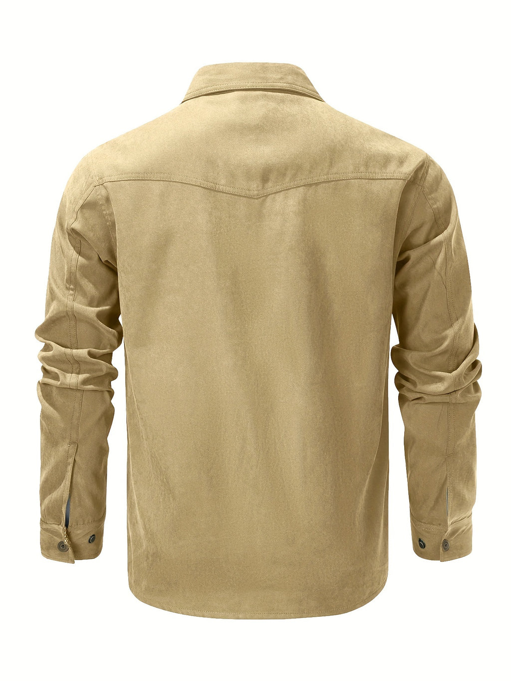 Men'S Fashion Casual Solid Color Plaid Cargo Jacket