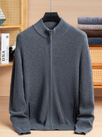 KAISER Men'S Elegant Sweater cardigan - Soft Non-Stretch Sweater with Zipper Front, Formal & Casual Office to Outdoor Sweater for Fall/Winter, Classic Sweater for Everyday & Special Occasions, Winter Wardrobe, Timeless Fashio