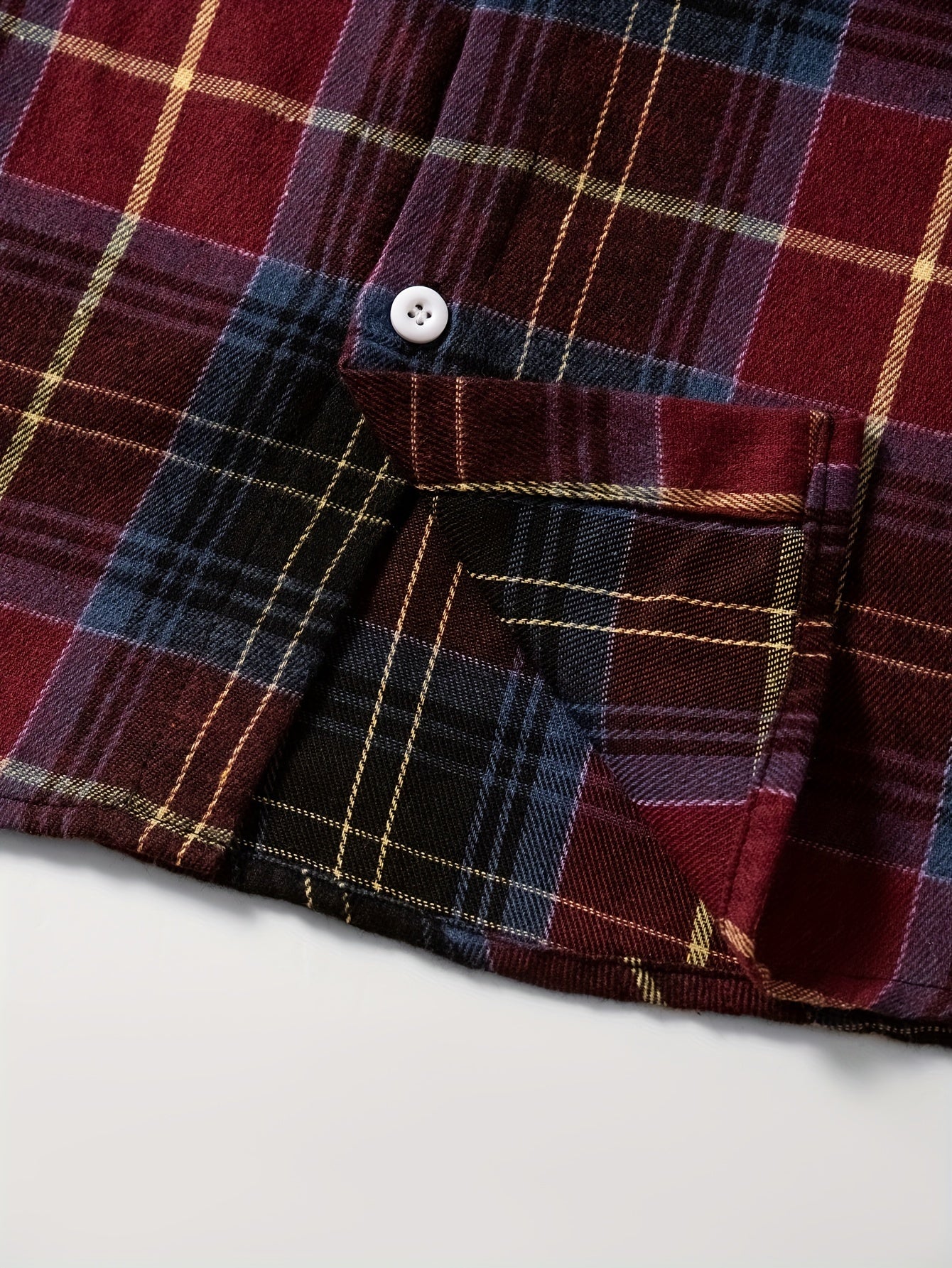 Men's Plaid Long Sleeve Button Up Shirt, Casual Comfy Shirt for Fall Winter