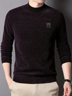 Men'S Autumn and Winter Casual Mid-Length Round Neck Knit Sweater - Semiguo