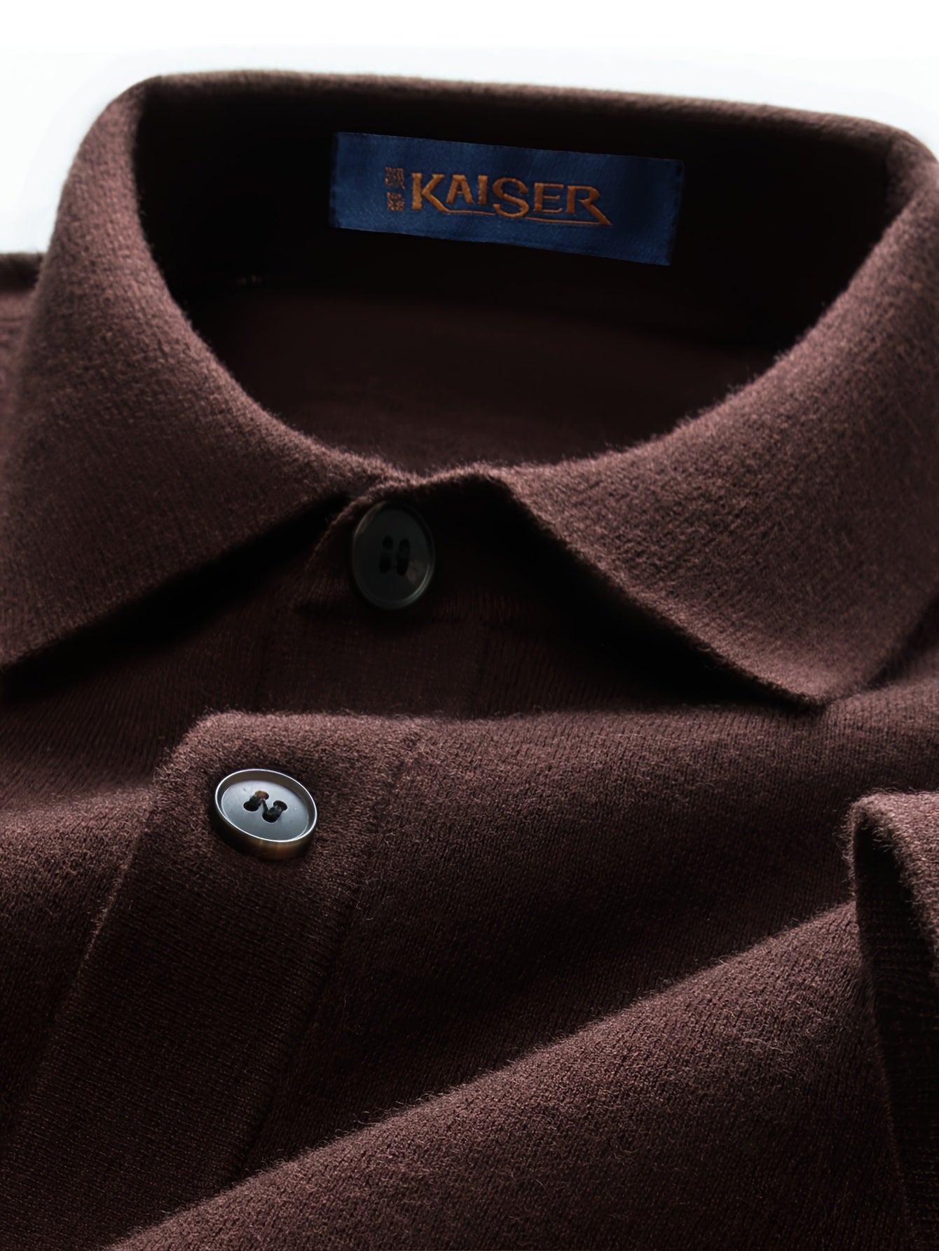 Men's Navy Blue Collar Button-Front Sweater Jacket - Soft Short-Wall Structured Coat for Casual & Formal Wear, Wrinkle-Resistant Layered Blazer (No Belt, Logo Brand Tag)