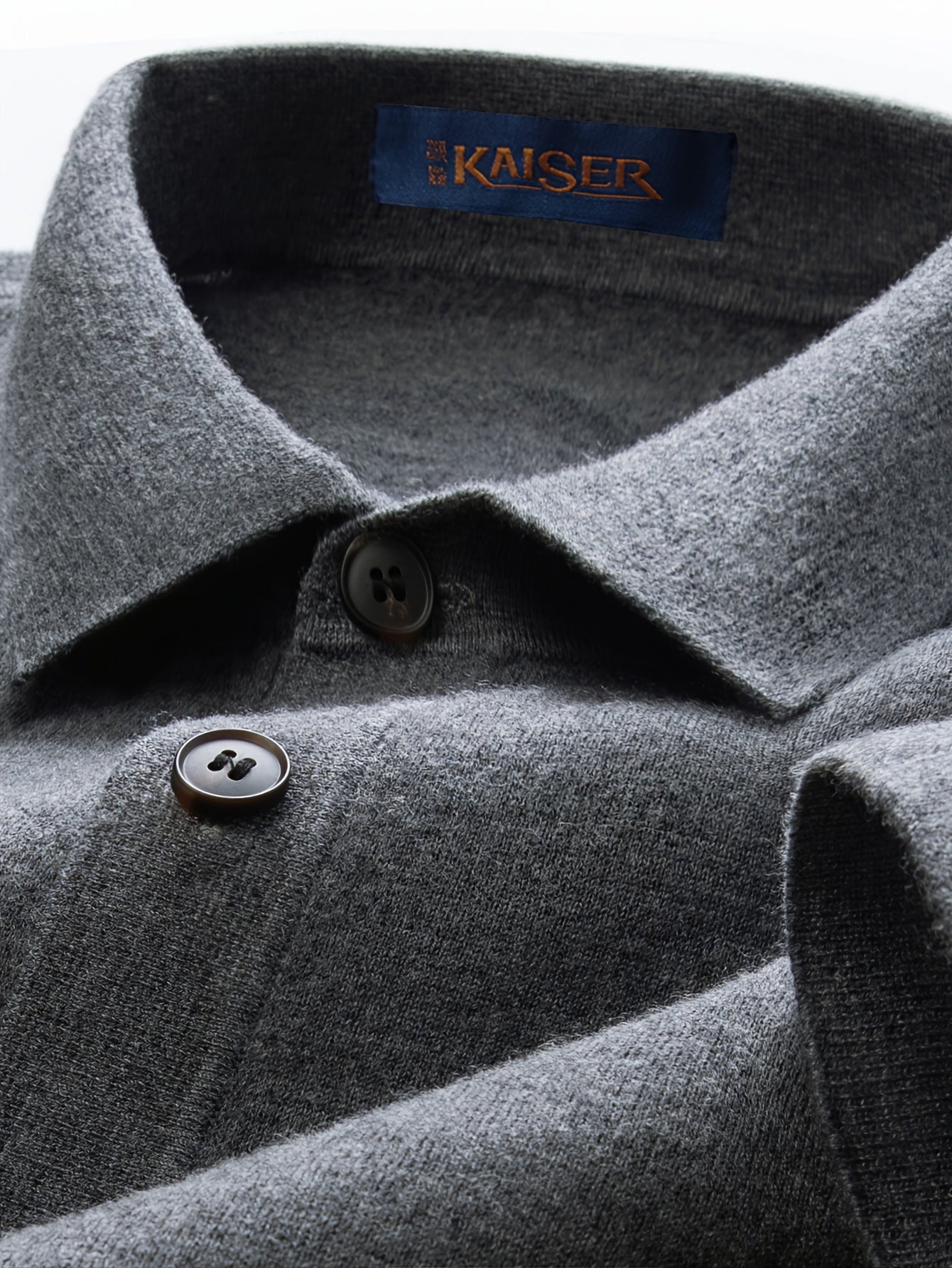 Men's Navy Blue Collar Button-Front Sweater Jacket - Soft Short-Wall Structured Coat for Casual & Formal Wear, Wrinkle-Resistant Layered Blazer (No Belt, Logo Brand Tag)