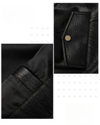 1pc TNZI Men'S Windproof Motorcycle Jacket - Large Size Heavy-Duty Stand Collar Zipper Closure, Full-Zip Front with Utility Pockets, Reinforced Elbows & Wrist, Durable for Autumn/Winter Riding & Casual/Business Wear, Motorcyc