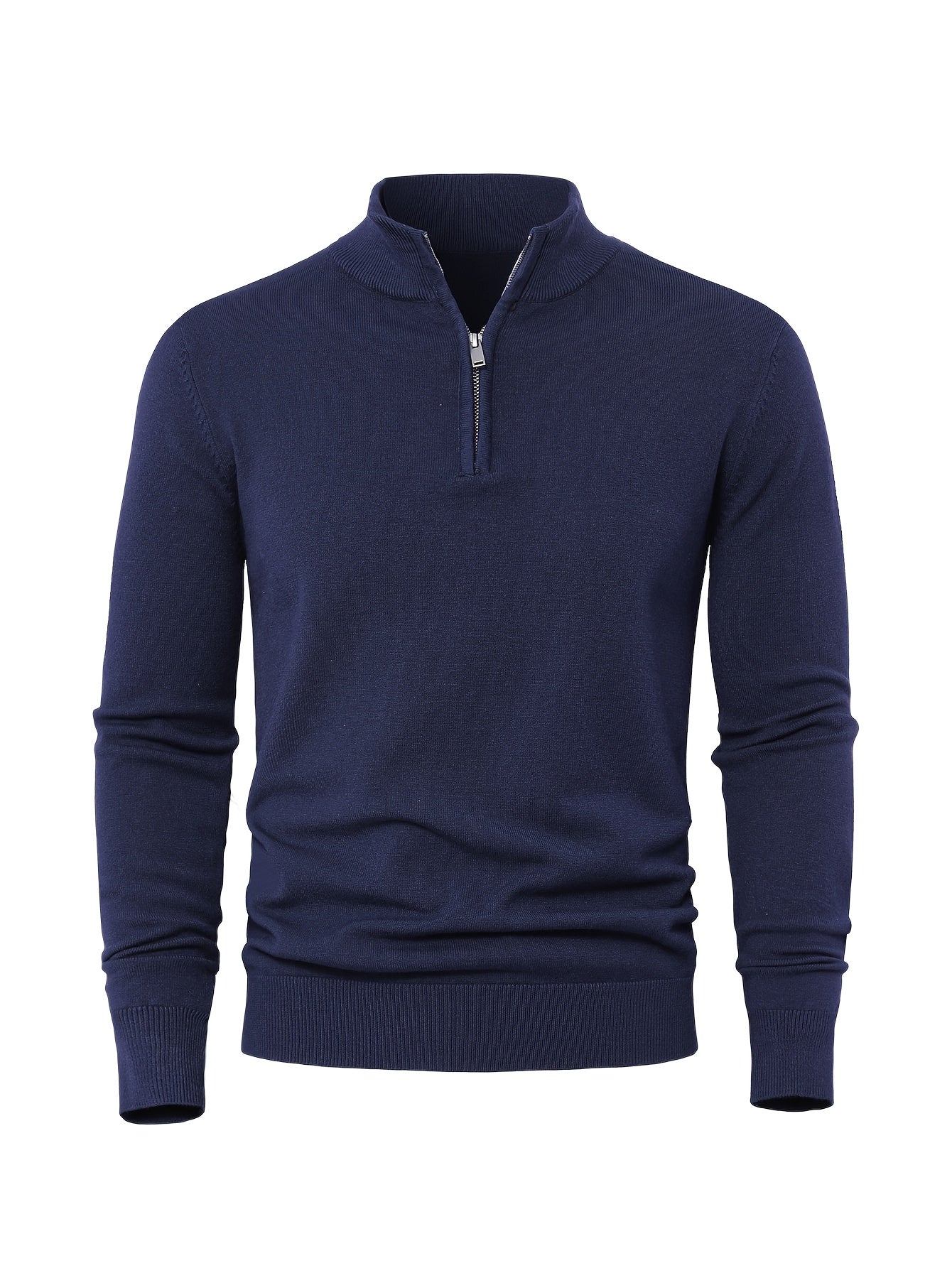 2025 Best-Selling New Men's Casual Solid Color Knit Zip-Up Cardigan - Thickened High Gram Weight Warm Top, Fashionable Minimalist Style with Medium Stretch for Daily Comfort