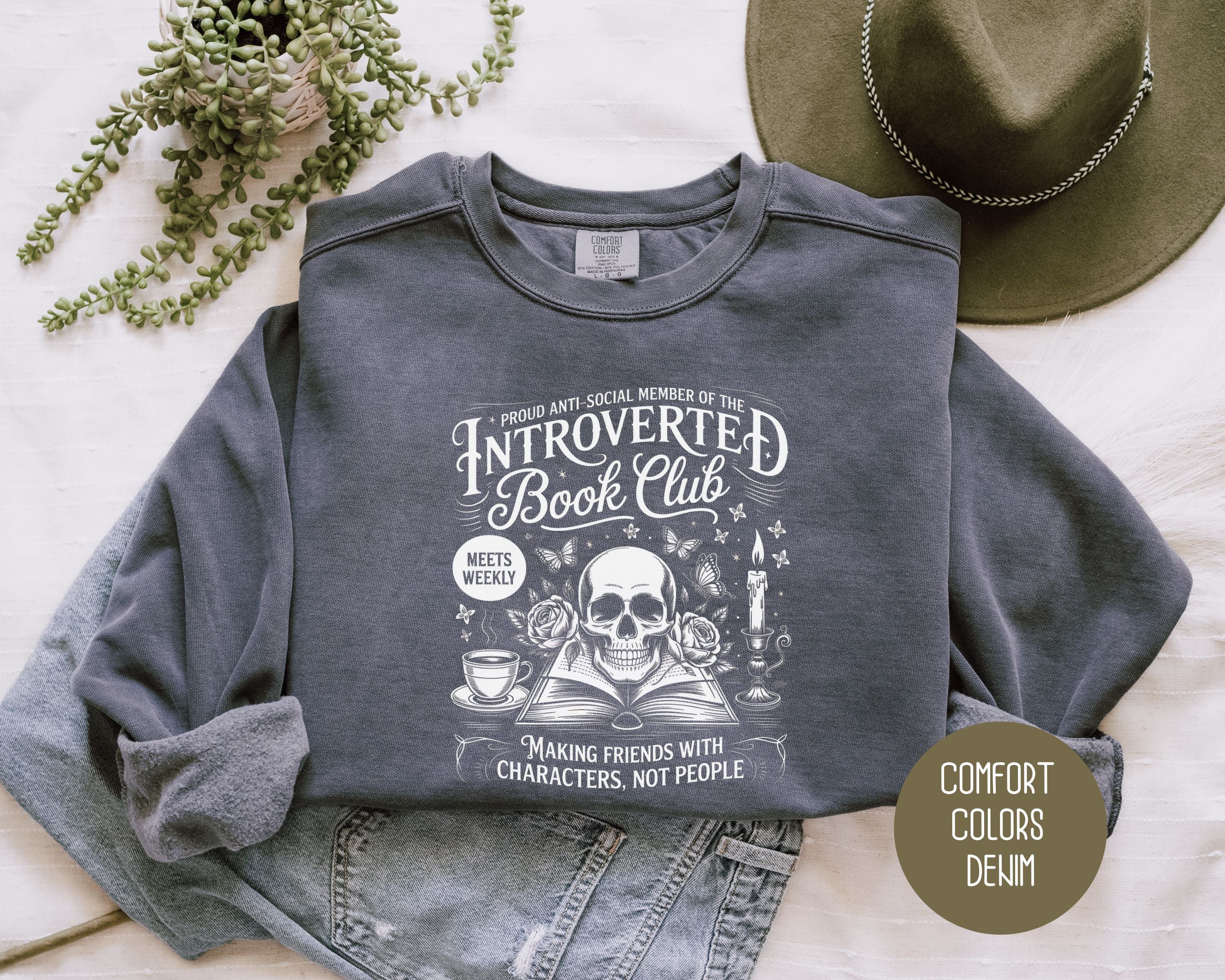 Anti-Social Member of Introverted Book Club Comfort Colors Sweatshirt