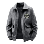 Men’s PU Leather Motorcycle Jacket Plush Insulated Casual Outdoor Unisex