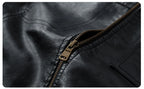 Men’s PU Leather Motorcycle Jacket Plush Insulated Casual Outdoor Unisex