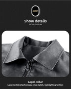 Men’s PU Leather Motorcycle Jacket Plush Insulated Casual Outdoor Unisex