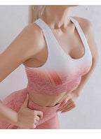 Women's Seamless Tie-Dye Yoga Bra High Elastic Breathable Quick-Dry Sports Bra for Fitness Running