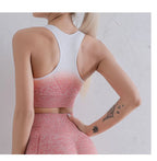 Women's Seamless Tie-Dye Yoga Bra High Elastic Breathable Quick-Dry Sports Bra for Fitness Running