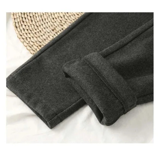 Woolen Pants Women's And Man's Harem Pencil Pants 2025 Autumn Winter High Waisted Casual Suit Pants Office Lady Women Trousers