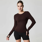 Women’s Long Sleeve Workout Top Yoga Sports Athletic Gym Daily Wear