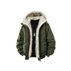 Men's Autumn Winter Casual Hooded Thick Windproof Polyester/Cotton Jacket Coat with Zipper Closure Regular Sleeve Regular Fit