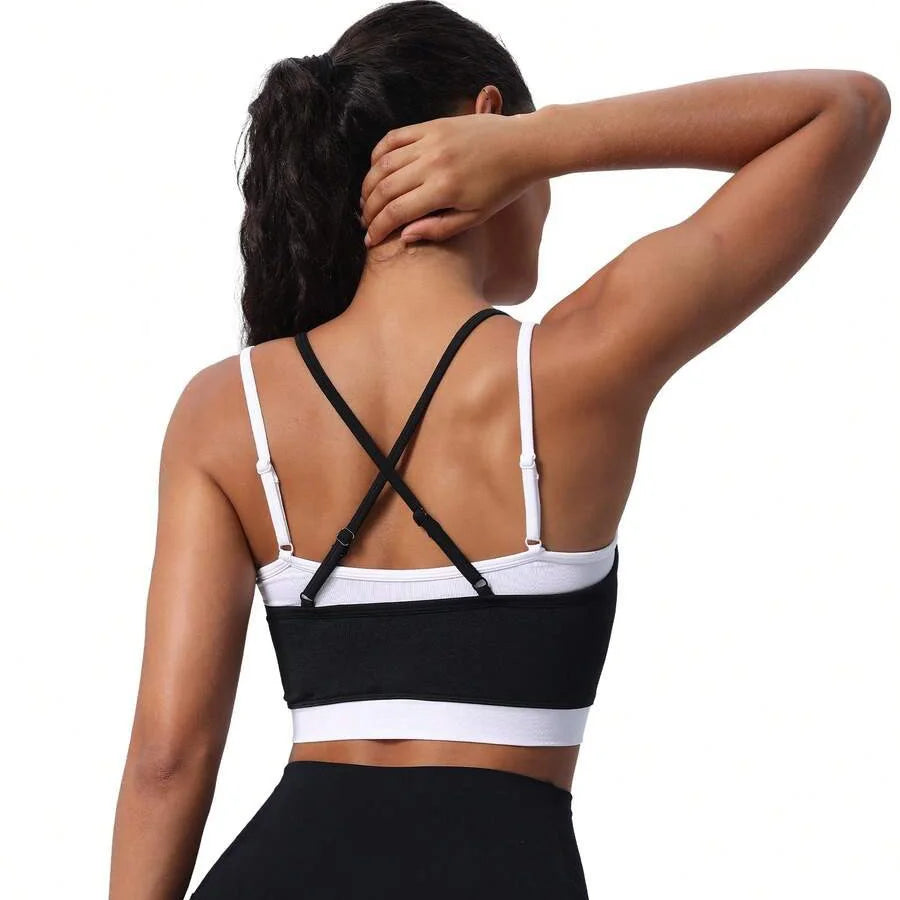 Women’s Breathable Quick-Dry Yoga Sports Vest Cross Strap Back Running Fitness