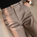 Woolen Pants Women's And Man's Harem Pencil Pants 2025 Autumn Winter High Waisted Casual Suit Pants Office Lady Women Trousers