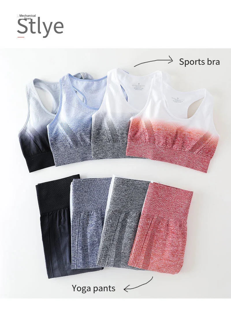Women's Seamless Tie-Dye Yoga Bra High Elastic Breathable Quick-Dry Sports Bra for Fitness Running