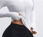 Women’s Long Sleeve Zipper Sports Top Tight Fit Breathable Yoga Fitness Winter