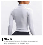 Women’s Long Sleeve Zipper Sports Top Tight Fit Breathable Yoga Fitness Winter