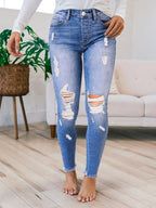 Plus Size Washed Straight Jeans Lightweight Breathable Baggy Pencil Fit Custom Size