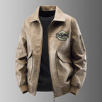 Men’s PU Leather Motorcycle Jacket Plush Insulated Casual Outdoor Unisex