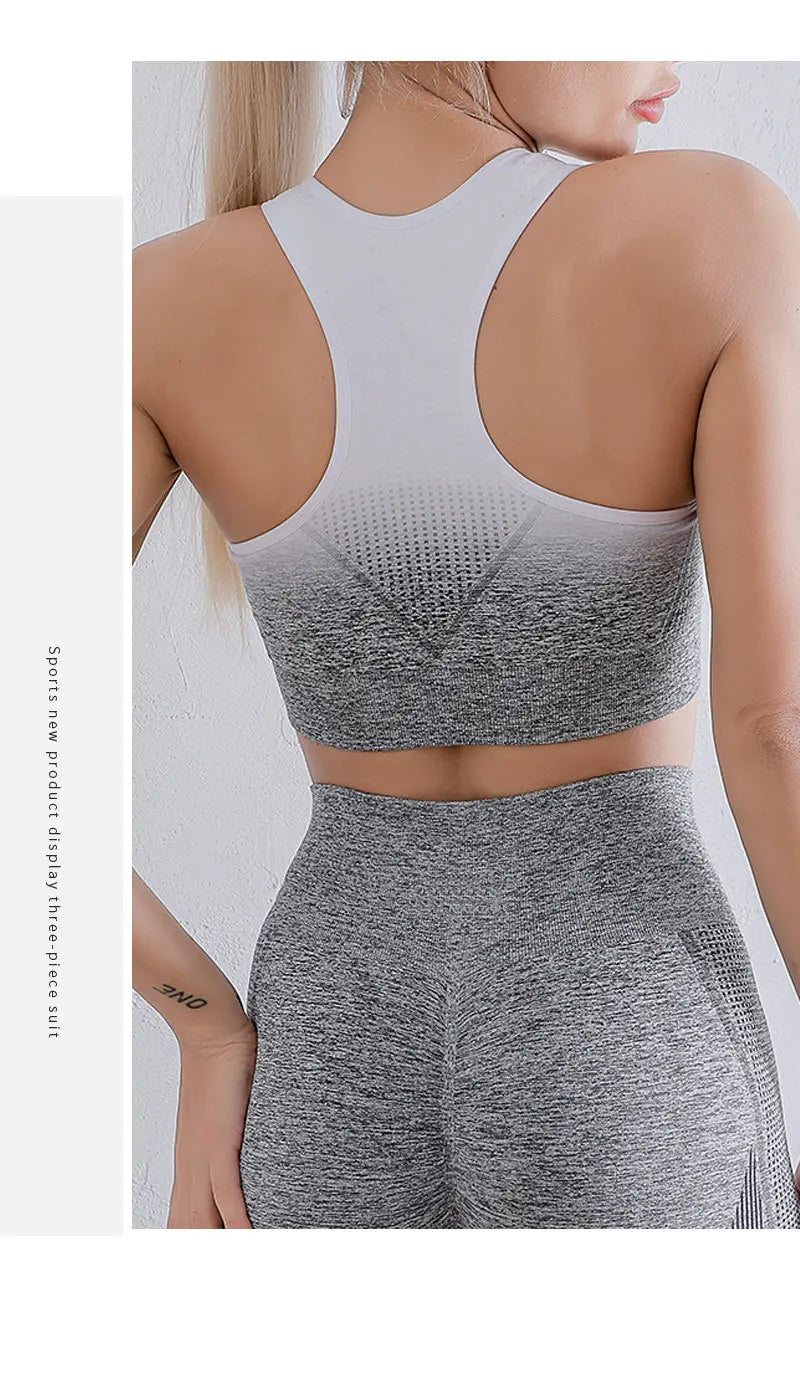 Women's Seamless Tie-Dye Yoga Bra High Elastic Breathable Quick-Dry Sports Bra for Fitness Running