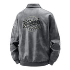 Men’s PU Leather Motorcycle Jacket Plush Insulated Casual Outdoor Unisex