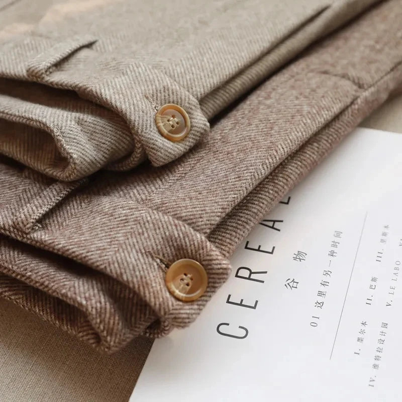 Woolen Pants Women's And Man's Harem Pencil Pants 2025 Autumn Winter High Waisted Casual Suit Pants Office Lady Women Trousers