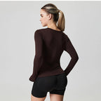 Women’s Long Sleeve Workout Top Yoga Sports Athletic Gym Daily Wear
