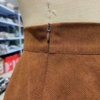 Women’s High Waist Pleated Corduroy A-Line Mini Skirt Elegant Autumn Winter