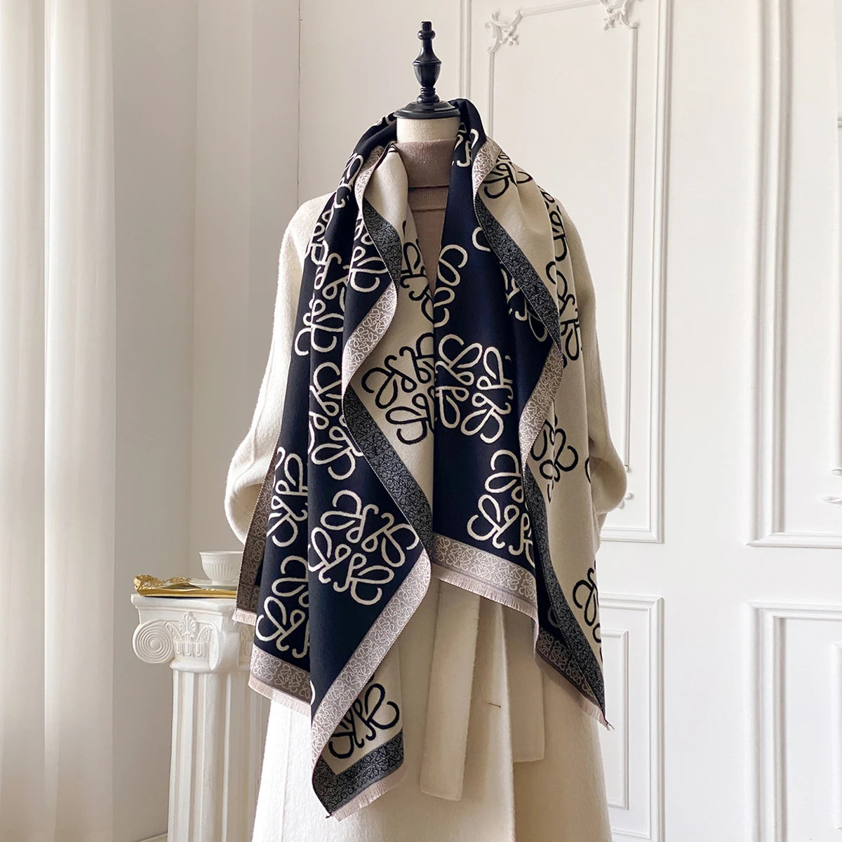 2025 Luxury Brand Women's Winter Warm Cashmere Scarf - Pashmina Shawl Wrap, Hijab, Travel Stole, Echarpe, Thick Warm Blanket