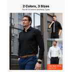 Men’s Slim Fit Button Dress Shirt Long Sleeve Stretch Wrinkle-Free Business Formal