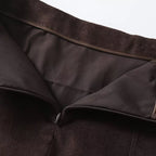 YENKYE Women’s Modern Retro Corduroy A-Line Mini Skirt High Waist Brown