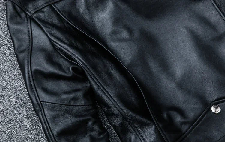 Spring and Autumn And Winter Natural Sheepskin Leather Jacket Black Soft Men's Motocycle Jackets Motor Clothing Biker Slim Short Coat